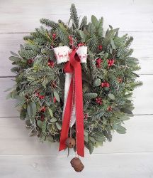   Nagymret, karcsonyi koszor,  termszetes friss nobilis fenybl. ø: 50 cm